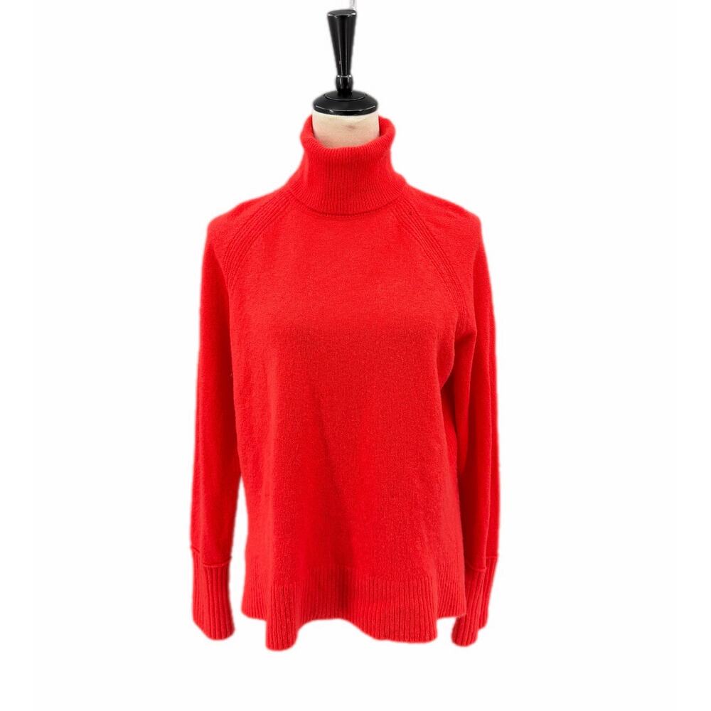 J. Crew Wool Alpaca Blend PROJECT PIECE Red Turtleneck Long Sleeve Sweater
